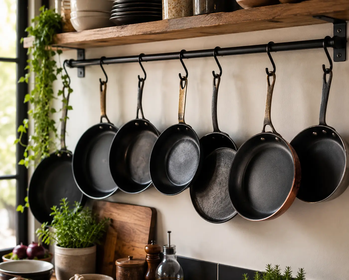skillets hanging